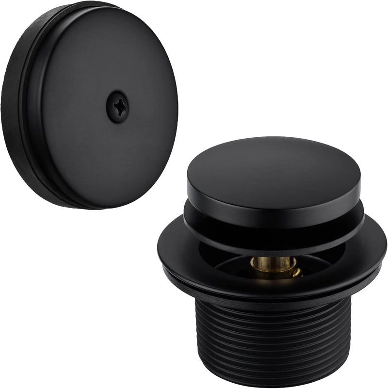 Bestill Tip-Toe Bathtub Drain Bath Tub Trim Set Conversion Kit with Overflow Faceplate, Matte Black - Image 1